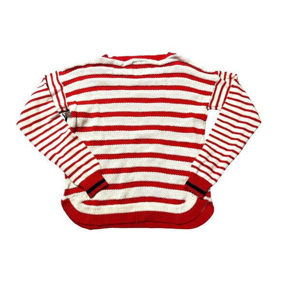 U.S. Polo Assn. Red & White Striped 100% Cotton Sweater Womens Size L Crew Neck - Picture 4 of 4